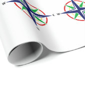 DIY 5 Kleur Nautisch Kompas Roos Cadeaupapier (Rol Hoek)