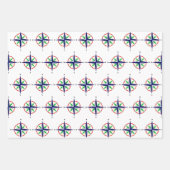 DIY 5 Kleur Nautisch Kompas Roos Inpakpapier Vel (Voorkant)