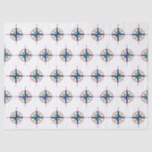 DIY 5 Kleur Nautisch Kompas Roos Tissuepapier (Voorkant)