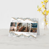 DIY 7 foto jubileum bruiloft marmeren geode agaat Kaart (Gele Bloem)