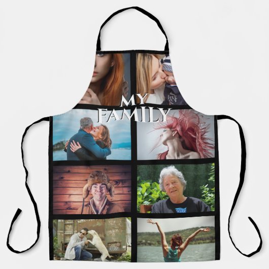 DIY 8 afbeelding collage op maat van aangepaste fo Schort (Voorkant)