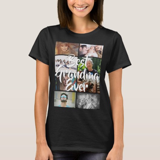 DIY 8 foto collage beste oma ooit DIY t-shirt (Voorkant)