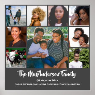 DIY 9-foto aangepast   Mijn familie vrienden donke Poster