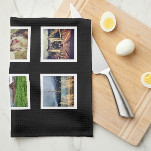 DIY Aangepast fotocollage met 12 foto's Theedoek (Quarter Fold)