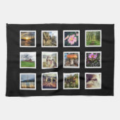 DIY Aangepast fotocollage met 12 foto's Theedoek (Horizontaal)