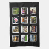 DIY Aangepast fotocollage met 12 foto's Theedoek (Verticaal)