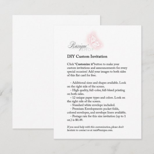 DIY Aangepaste 4.25x5.5 RSVP Bedankkaart Printable (Voorkant / Achterkant)