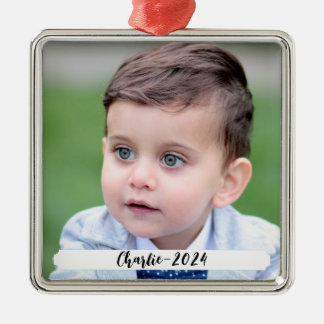 DIY Aangepaste Foto en Tekst Kerst Metalen Ornamen Ornament