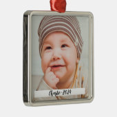 DIY Aangepaste Foto en Tekst Kerstmis Metalen Ornament (Rechts)