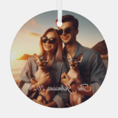 DIY Aangepaste Gedenkwaardige Sphynx Kat Familie H Glas Ornament (Achterkant)