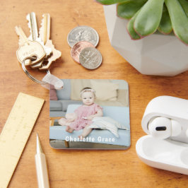 DIY Aangepaste persoonlijke foto en naam Sleutelhanger