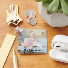 DIY Aangepaste persoonlijke foto en naam Sleutelhanger