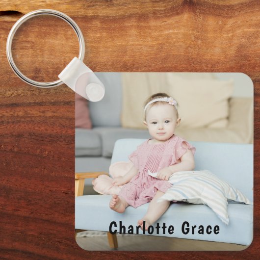 DIY Aangepaste persoonlijke foto en naam Sleutelhanger (Voorkant)