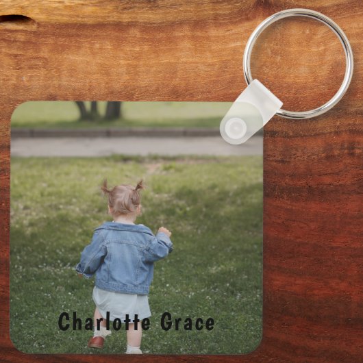 DIY Aangepaste persoonlijke foto en naam Sleutelhanger (Achterkant)