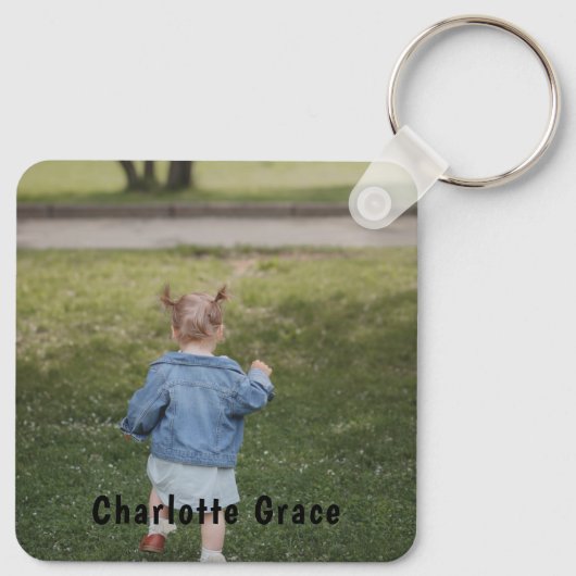 DIY Aangepaste persoonlijke foto en naam Sleutelhanger (Achterkant)
