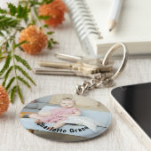DIY Aangepaste persoonlijke foto en naam Sleutelhanger (Zijkant)