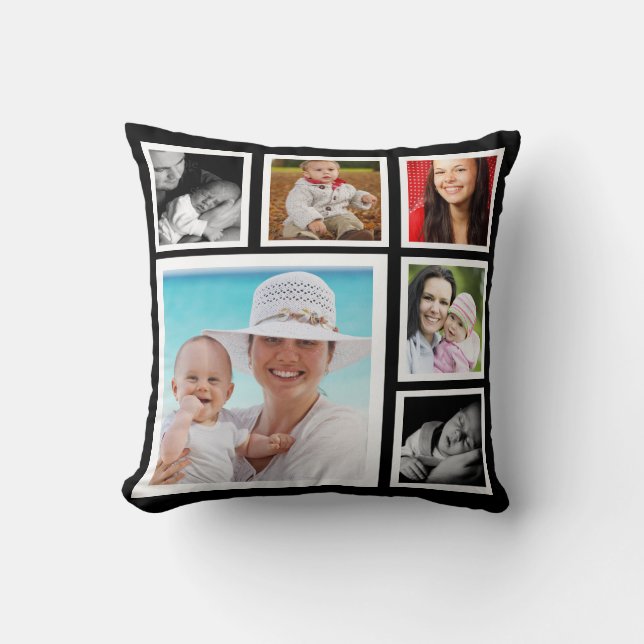 DIY aangepaste persoonlijke fotosjabloon Kussen (Voorkant)