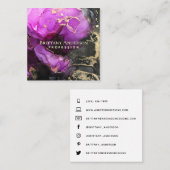 DIY Abstract zwart Paars Gold Vierkante Visitekaartje (Voorkant / Achterkant)