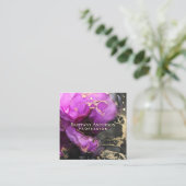 DIY Abstract zwart Paars Gold Vierkante Visitekaartje (Staand voorkant)