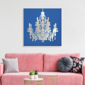 DIY Achtergrond/Faux Zilveren Kroonluchter Canvas Afdruk (Insitu (Woonkamer))