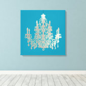 DIY Achtergrond/Faux Zilveren Kroonluchter Canvas Afdruk (Insitu (Houten vloer))