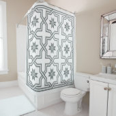 DIY Achtergrond Houtskool Byzantijnse Quatrefoil N Douchegordijn (In situ)