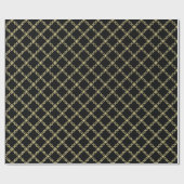 DIY Achtergrond XL Faux Gold Fancy Quatrefoil Zwar Cadeaupapier (Vlak)