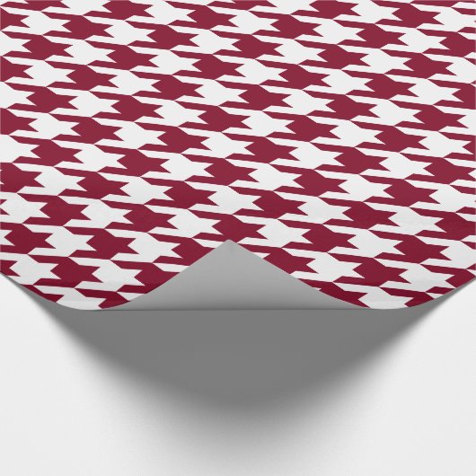 DIY Achtergrond XL Witte Houndstooth Bourgogne Cadeaupapier (Hoek)