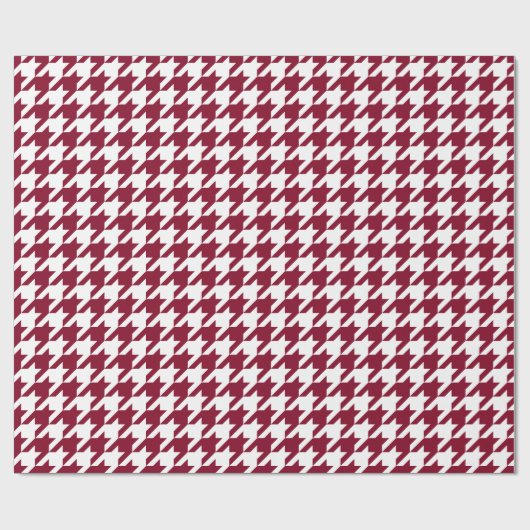 DIY Achtergrond XL Witte Houndstooth Bourgogne Cadeaupapier (Vlak)