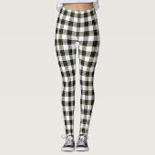 DIY Achtergrond - Zwart Wit Tartan Plaid Leggings (Voorkant)