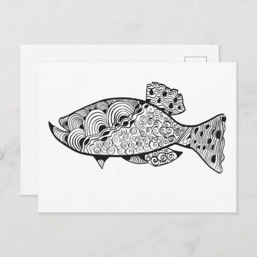 DIY Adult Color Fish Design Briefkaart (Voorkant / Achterkant)
