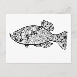 DIY Adult Color Fish Design Briefkaart