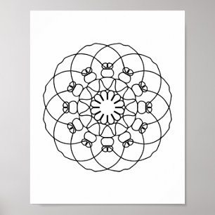 DIY Adult Colour Page Mandala Poster Wall Art