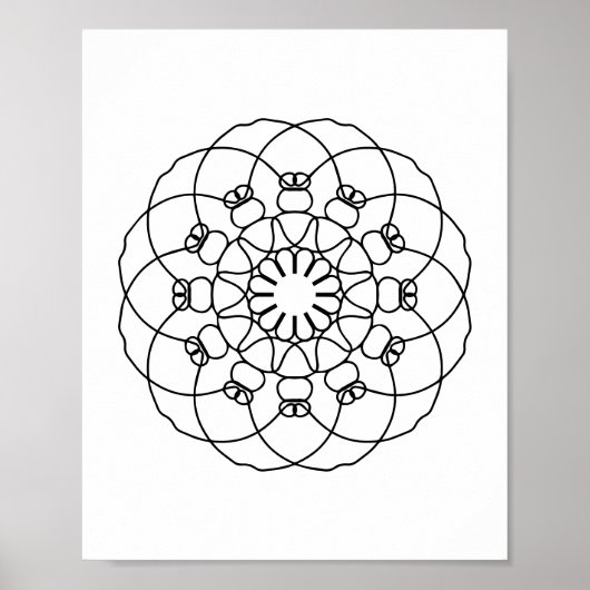 DIY Adult Colour Page Mandala Poster Wall Art (Voorkant)
