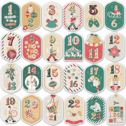 DIY Adventskalender - Kerstspeelgoed Sticker (Voorkant)