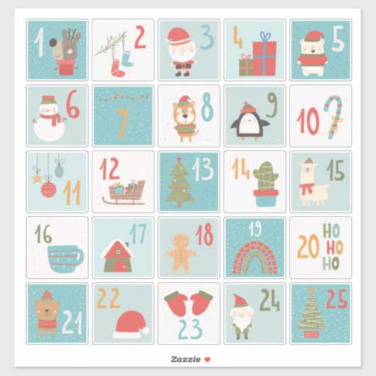 DIY Adventskalender Stickers Classic Christmas (Vel)