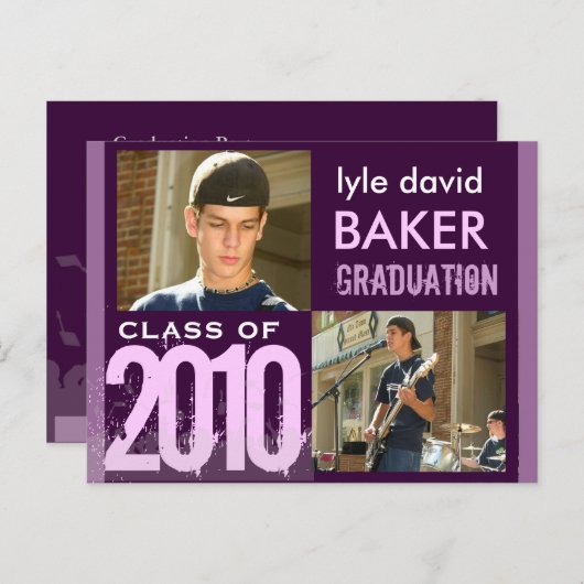 DIY Afstuderen Uitnodiging Briefkaarten (Voorkant / Achterkant)