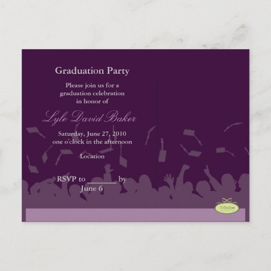 DIY Afstuderen Uitnodiging Briefkaarten (Achterkant)