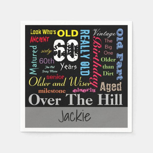 DIY Age | 60e gelukkige dag | Mijlpaal Servet (Voorkant)