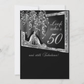 DIY Age verjaardagsfeestje | Silver Glitter & Blac Kaart (Voorkant)