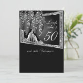 DIY Age verjaardagsfeestje | Silver Glitter & Blac Kaart (Staand voorkant)