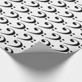 DIY Alle kleuren/Zwarte Muziek Bass Clef Cadeaupapier (Hoek)