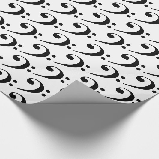 DIY Alle kleuren/Zwarte Muziek Bass Clef Cadeaupapier (Hoek)