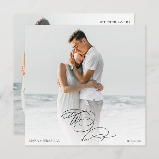 *~* DIY AR6 paar FOTO RSVP QR bruiloft Kaart (Voorkant / Achterkant)