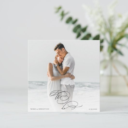 *~* DIY AR6 paar FOTO RSVP QR bruiloft Kaart (Staand voorkant)