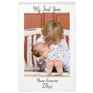 DIY baby fotopasgeboren eerste jaar personaliseren Kalender