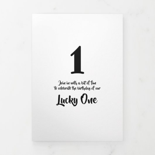 DIY baby games bingo, scramble, tijdcapsule Drieluik Uitnodiging (Cover)