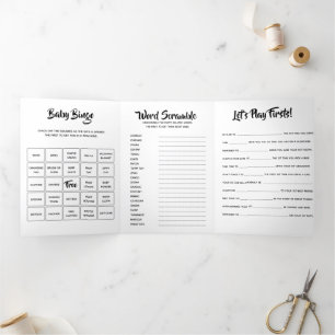 DIY baby games eerjarig DIY afbeelding kunst Drieluik Uitnodiging