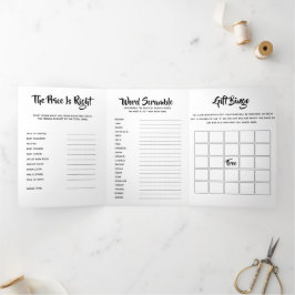 DIY baby games of verjaardagsspel | Ontwerp je eig Drieluik Uitnodiging