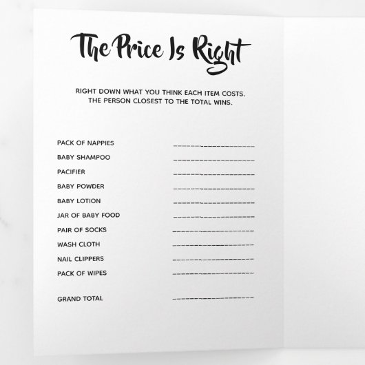 DIY baby games of verjaardagsspel | Ontwerp je eig Drieluik Uitnodiging (Binnenzijde eerst)